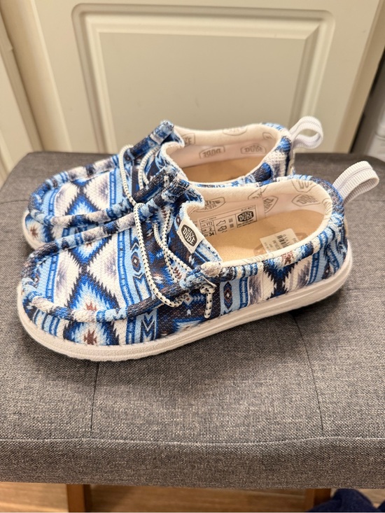 Hey Dude Other - Hey Dude Kids Wally Native Pattern Slip-On Shoes - Blue White